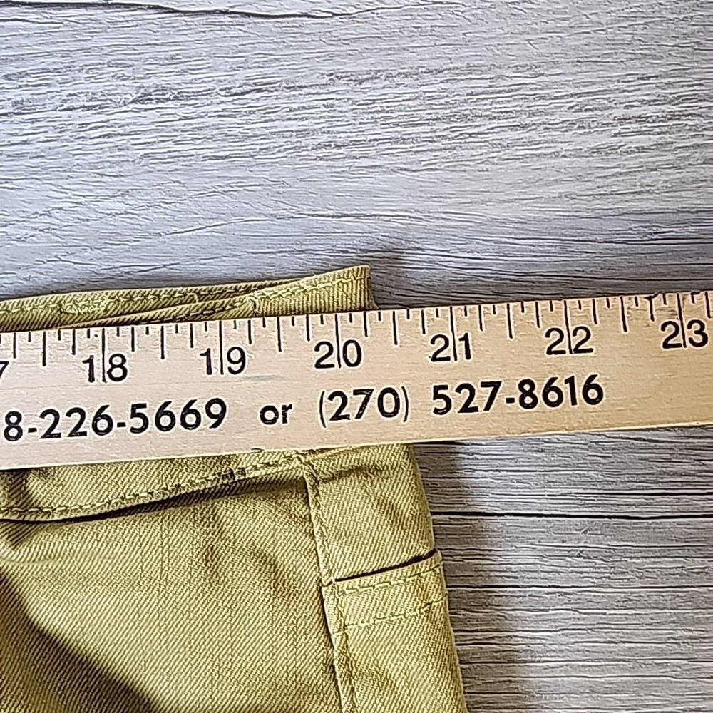 Soft Surroundings Pants Women Extra Large Olive Green Denim 5-pocket Casual - Picture 7 of 9